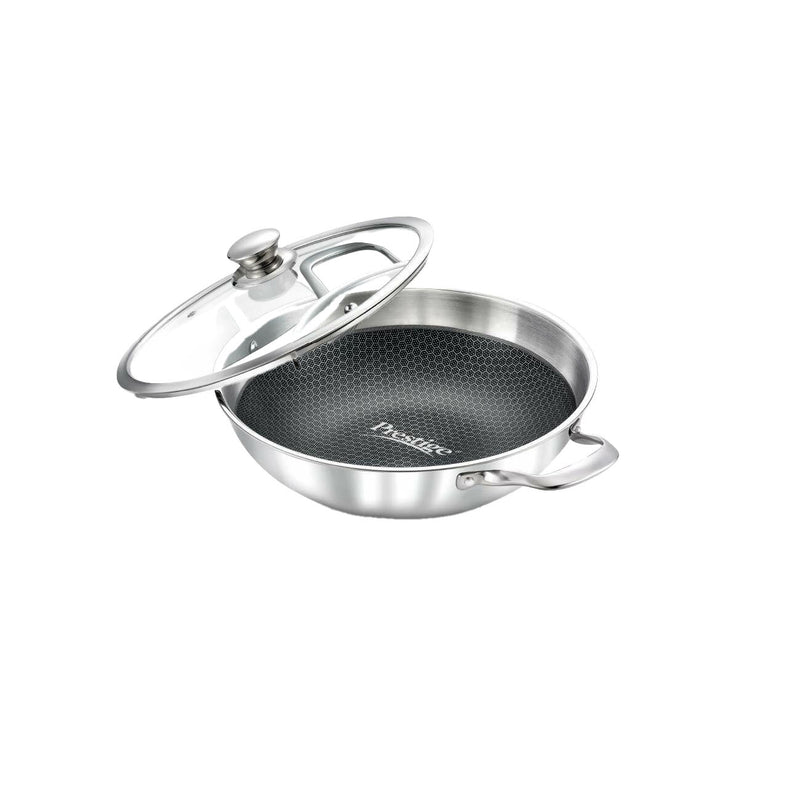 Prestige Try Ply Non Stick Stainless steel Kadai 260mm With Glass Lid (2.6 L)